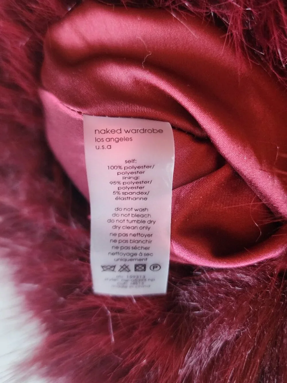 Naked Wardrobe Faux Fur Hobo 